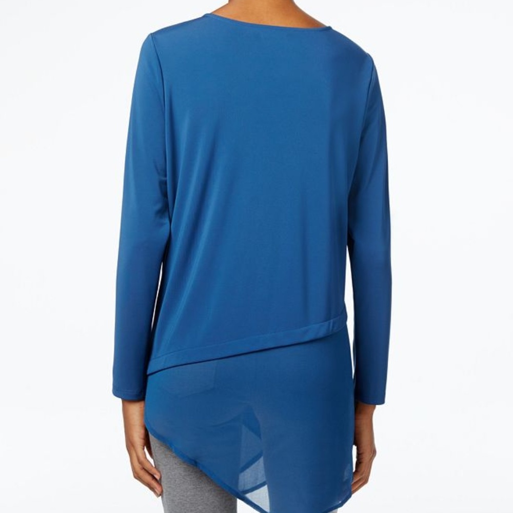 Alfani Asymmetrical-Hem Long Sleeve Blouse - Picture 2 of 2